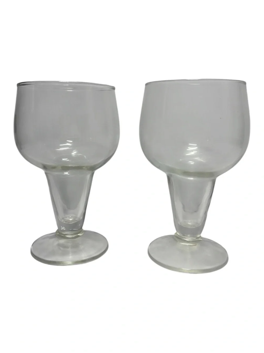 Vintage Beer Stout Pilsner Hollow Stem Goblets Set of 2
